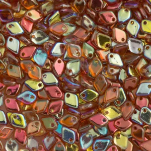 Dragon Scale Crystal Orange Rainbow Beads 1.5X5mm in a 9 gm/tube