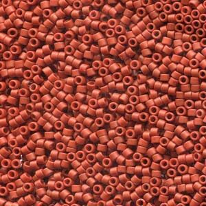 Frosted Opaque Glazed Red Delica Beads
