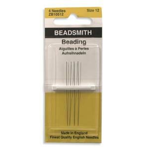 Beadsmith #12 Beading Needles pack of 4