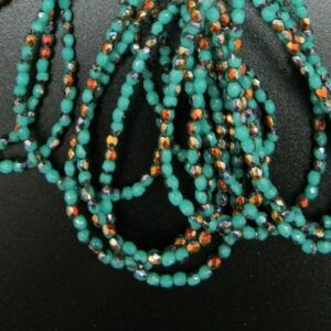 Opaque Turquoise With Gold AB